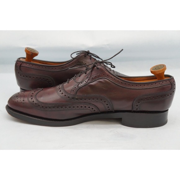 Allen Edmonds Barrington Burgundy Leather Wingtip Blucher Dress Shoe SZ 12 D - Picture 9 of 12